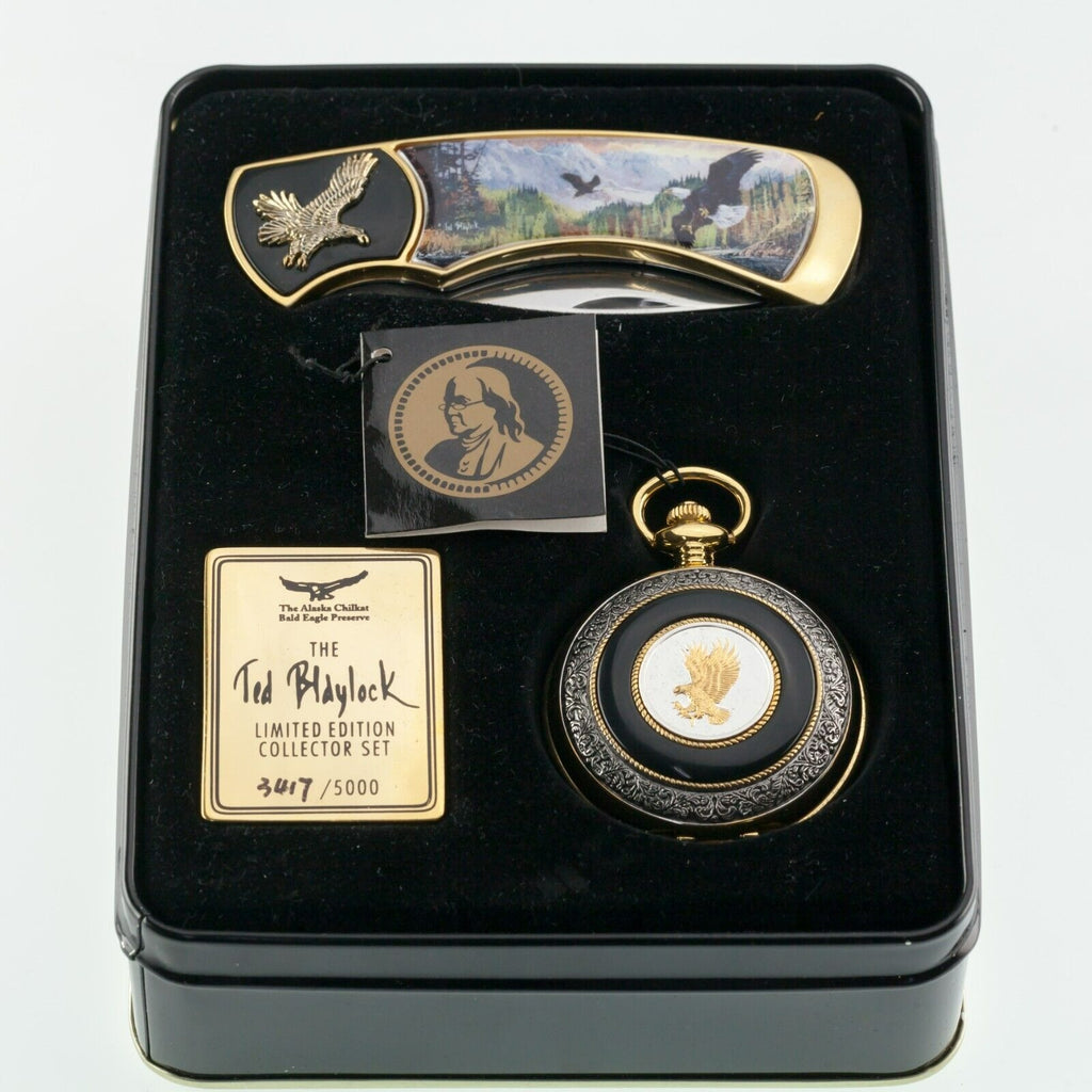 Ted Blaylock Save the Eagle Knife & Watch Set by Franklin Mint LE No. 3417/5000