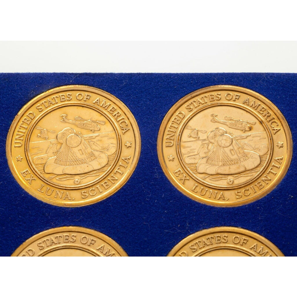 NASA Medals, APOLLO 7-14 Bronze medal EX LUNA SCIENTIA Sets totaling 63 medals