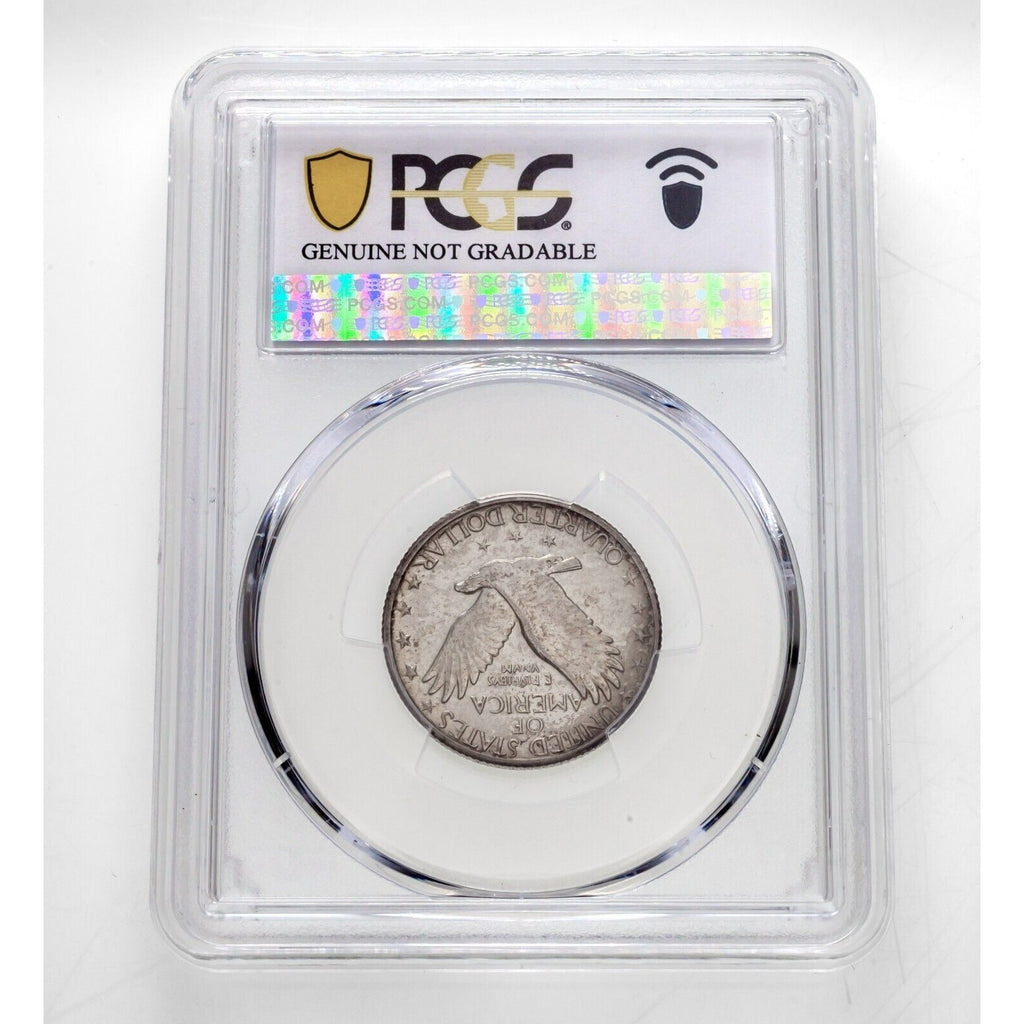 1925 25C Quarter Graded By PCGS As Genuine Cleaned-AU Detail Gorgeous Coin!
