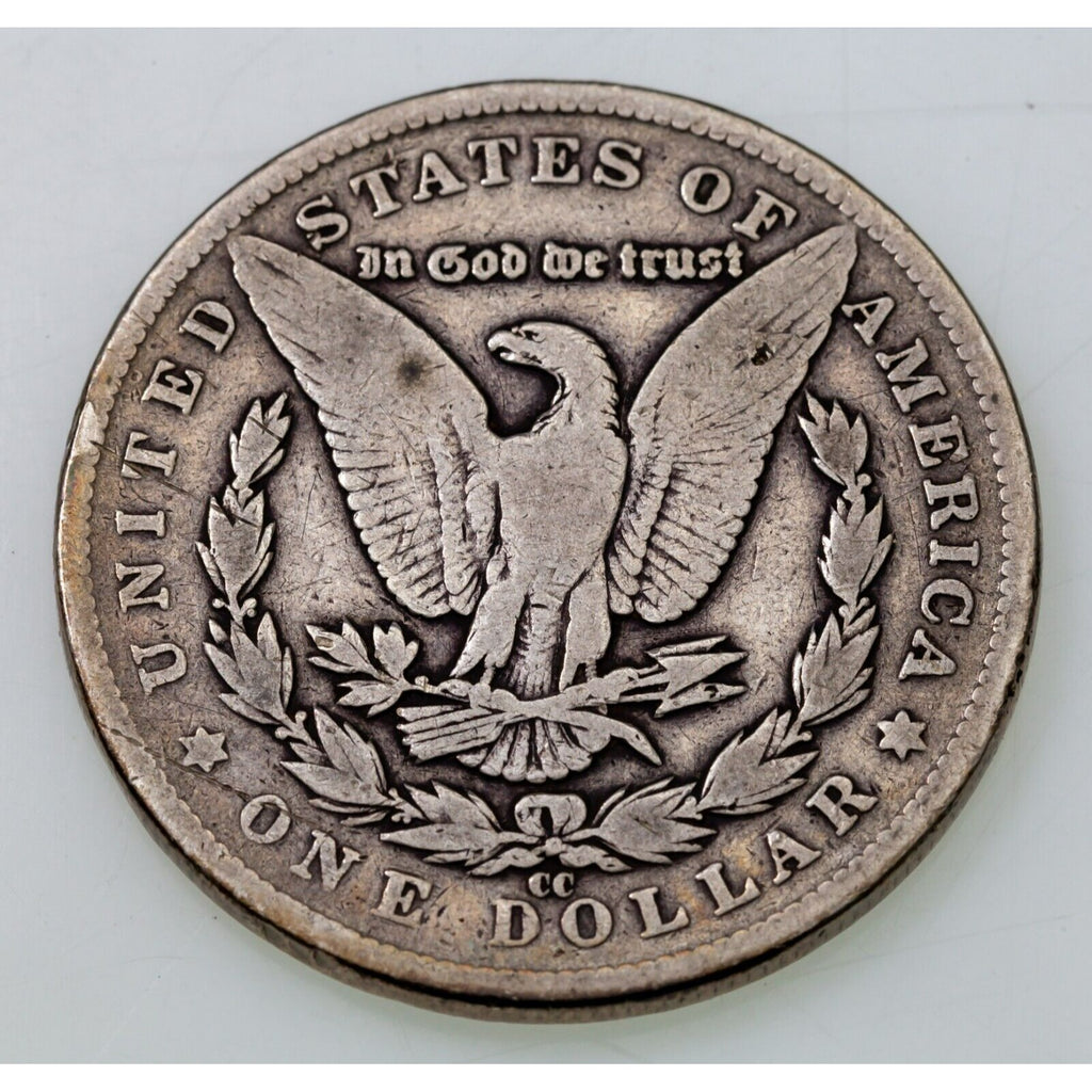 1890-CC $1 Silver Morgan Dollar in Very Good VG Condition, Full Rims