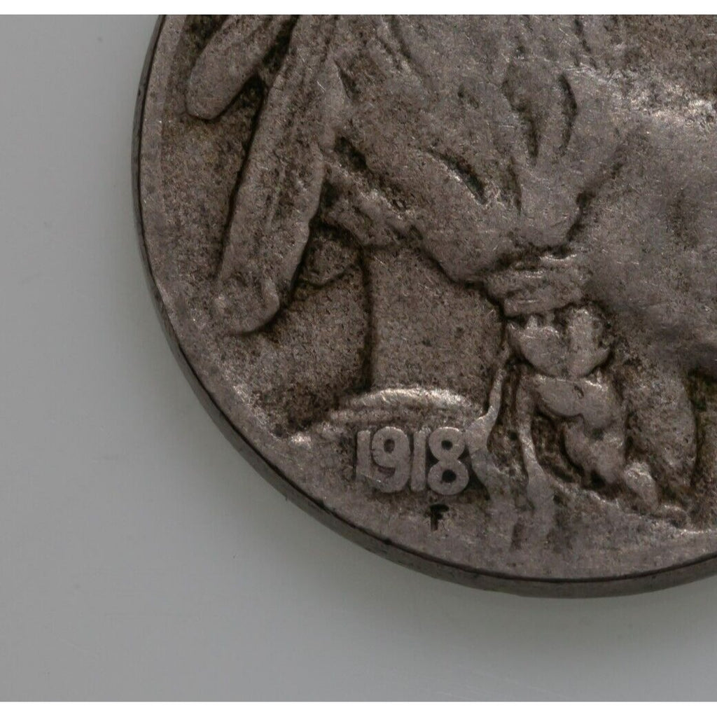 1918-D 5C Buffalo Nickel in Fine Condition, Natural Color