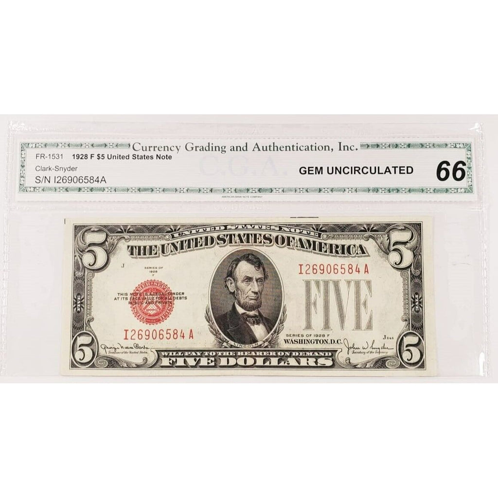 1928-F $5 United States Note in Gem Uncirculated Condition FR #1531