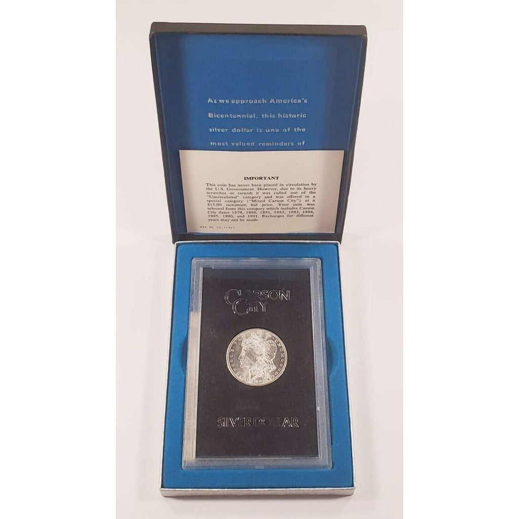 1882-CC GSA $1 Silver Morgan Dollar w/ Box, CoA, and Papers