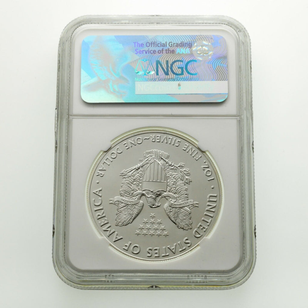 2017 $1 Silver American Eagle Graded by NGC as MS-70 Eagle Label