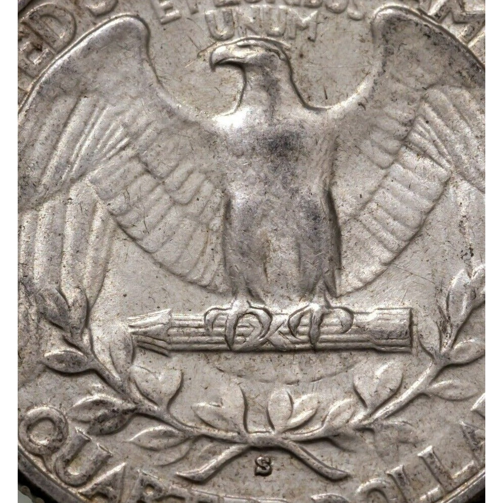 1932-S 25C Washington Quarter in AU Condition, Mostly White, Strong Luster