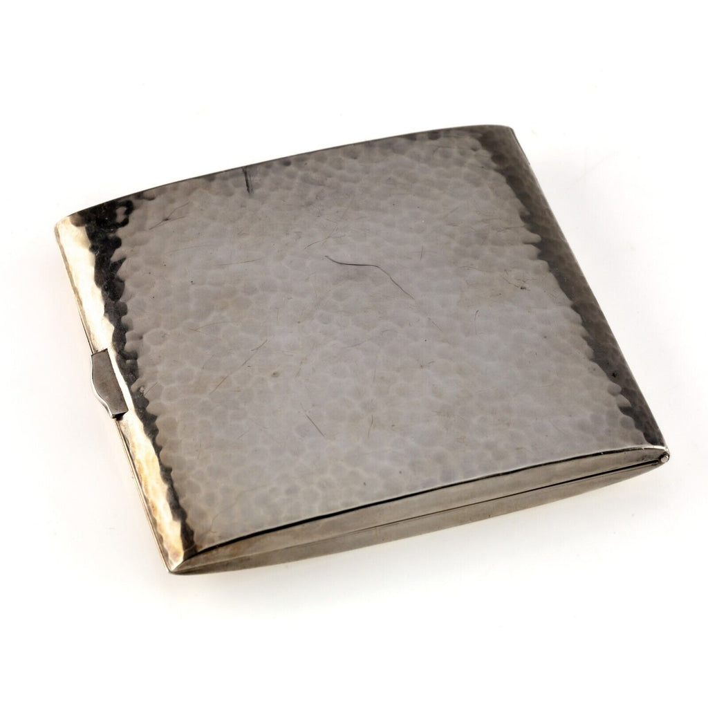 International Sterling Hammered Cigarette Case with Monogram Great Condition