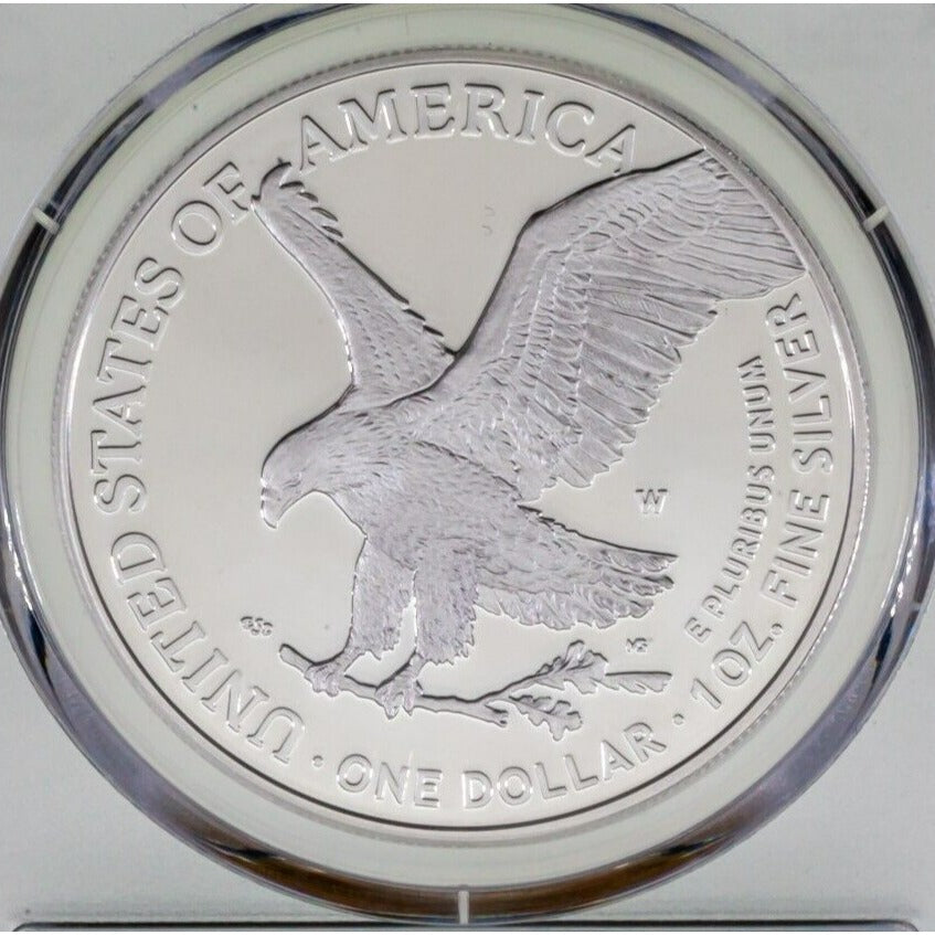 2022-W S$1 Silver American Eagle Proof T2 Graded by PCGS as PR70DCAM 1st Strike