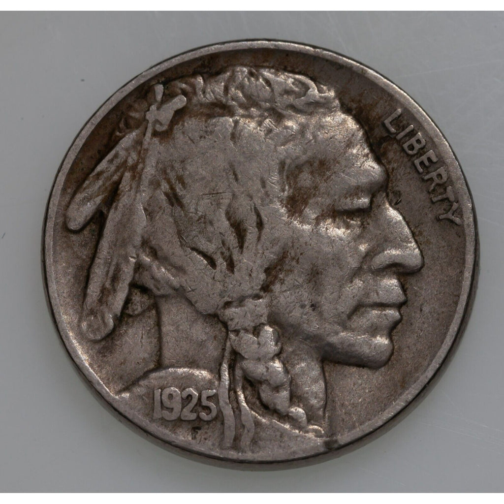 1925-S 5C Buffalo Nickel in Very Fine VF Condition, Natural Color
