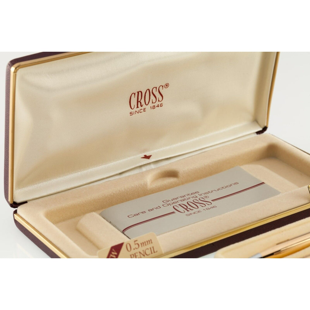 Cross 14K Gold Filled Roller Pen & Pencil Set w/ Original Case & Papers