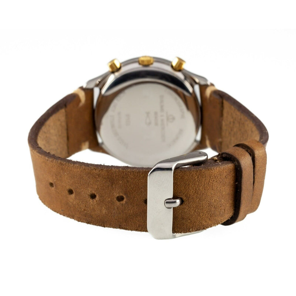 Baume & Mercier Stainless Steel Baumatic Chronograph Watch w/ Gold Bezel 6103