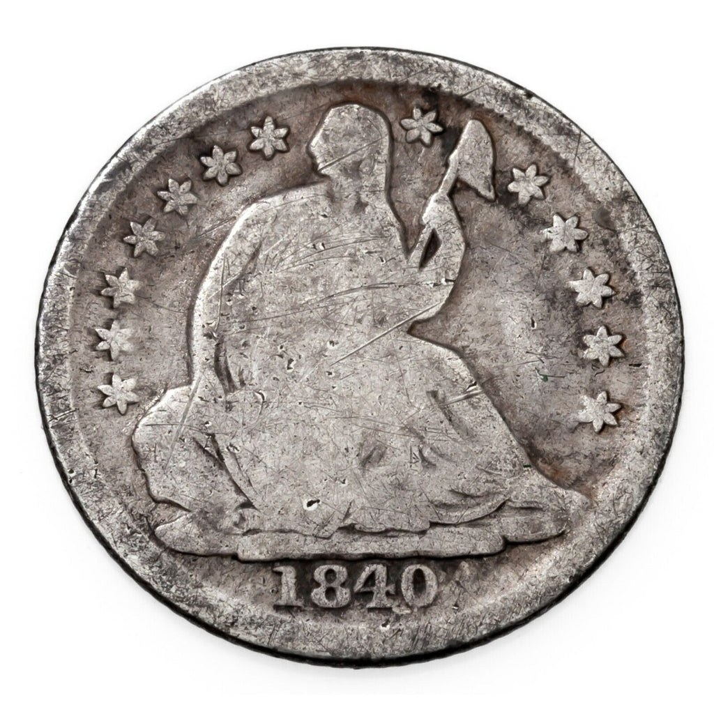 1840-O No Drapery ND Half Dime in Good Condition, Full Rims, Natural Color