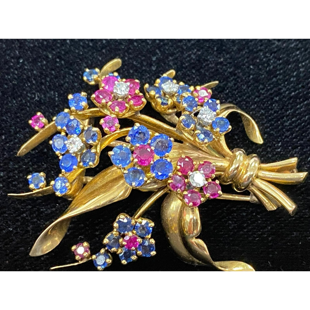 Trabert, Hoeffer, and Mauboussin 18k Gold Diamond Gemstone Jewelry Set