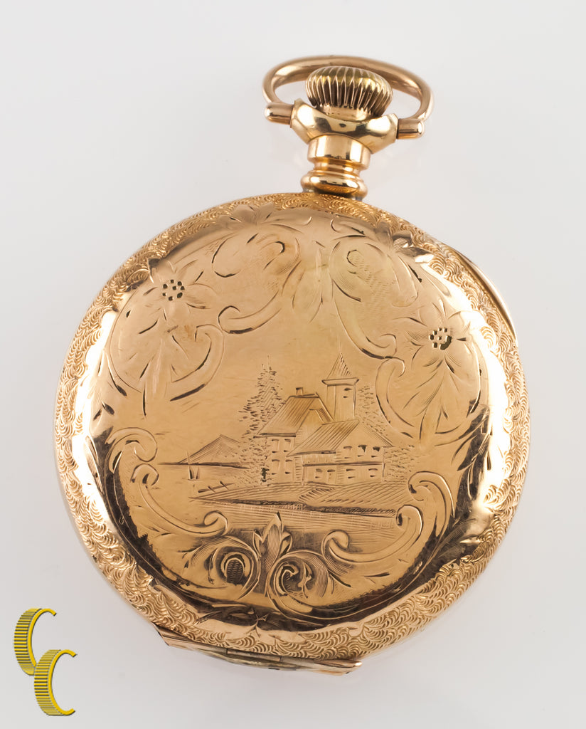 Gold-Filled Antique Lady Waltham Full Hunter Pocket Watch 0S 16J 1906