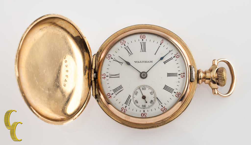 Gold-Filled Antique Lady Waltham Full Hunter Pocket Watch 0S 16J 1906
