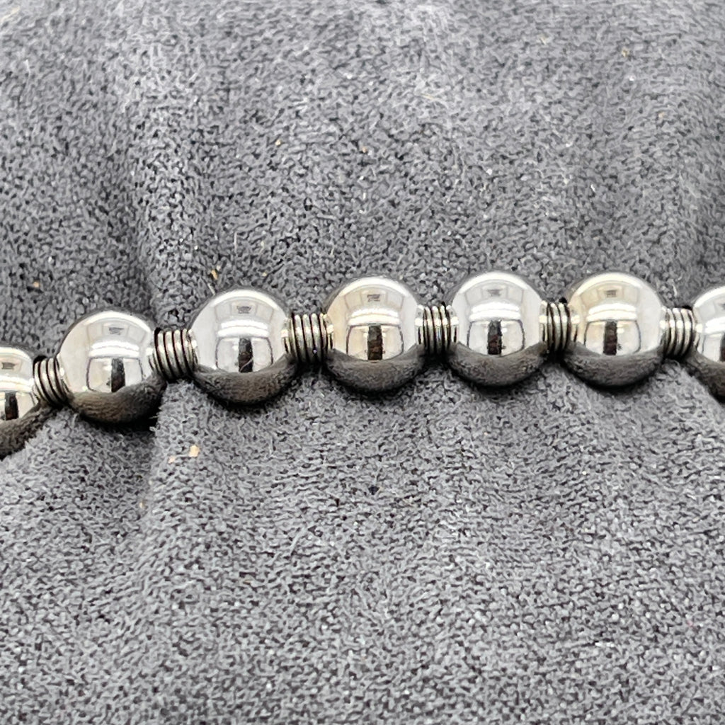 A&G 14k Gold Beaded Flower Stretch Bracelet w/ 1.8ct Pave Diamond Flower