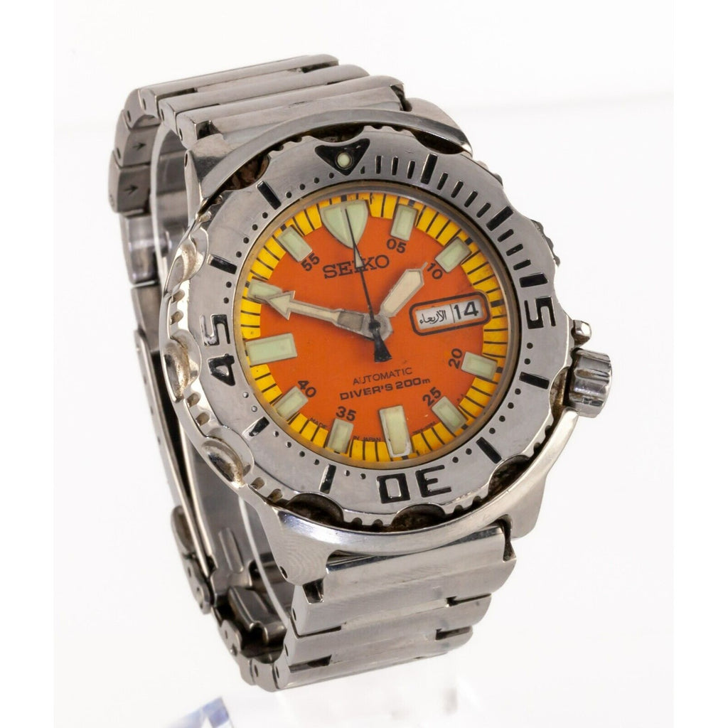 Seiko Men's Stainless Steel Orange Monster Diver's Watch 7S26-0350