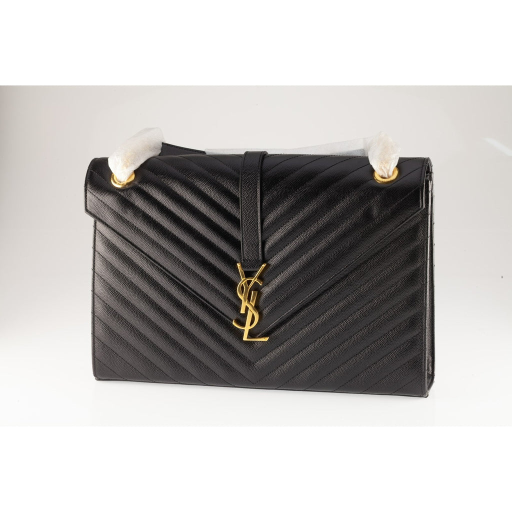 Yves Saint Laurent YSL Envelope Chevron Large Purse SL 2016 Dustbag Card 396910