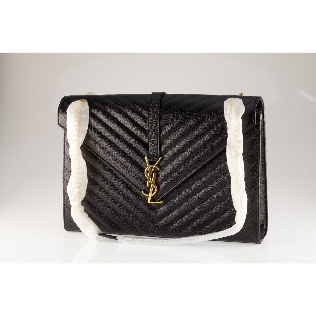 Yves Saint Laurent YSL Envelope Chevron Large Purse SL 2016 Dustbag Card 396910