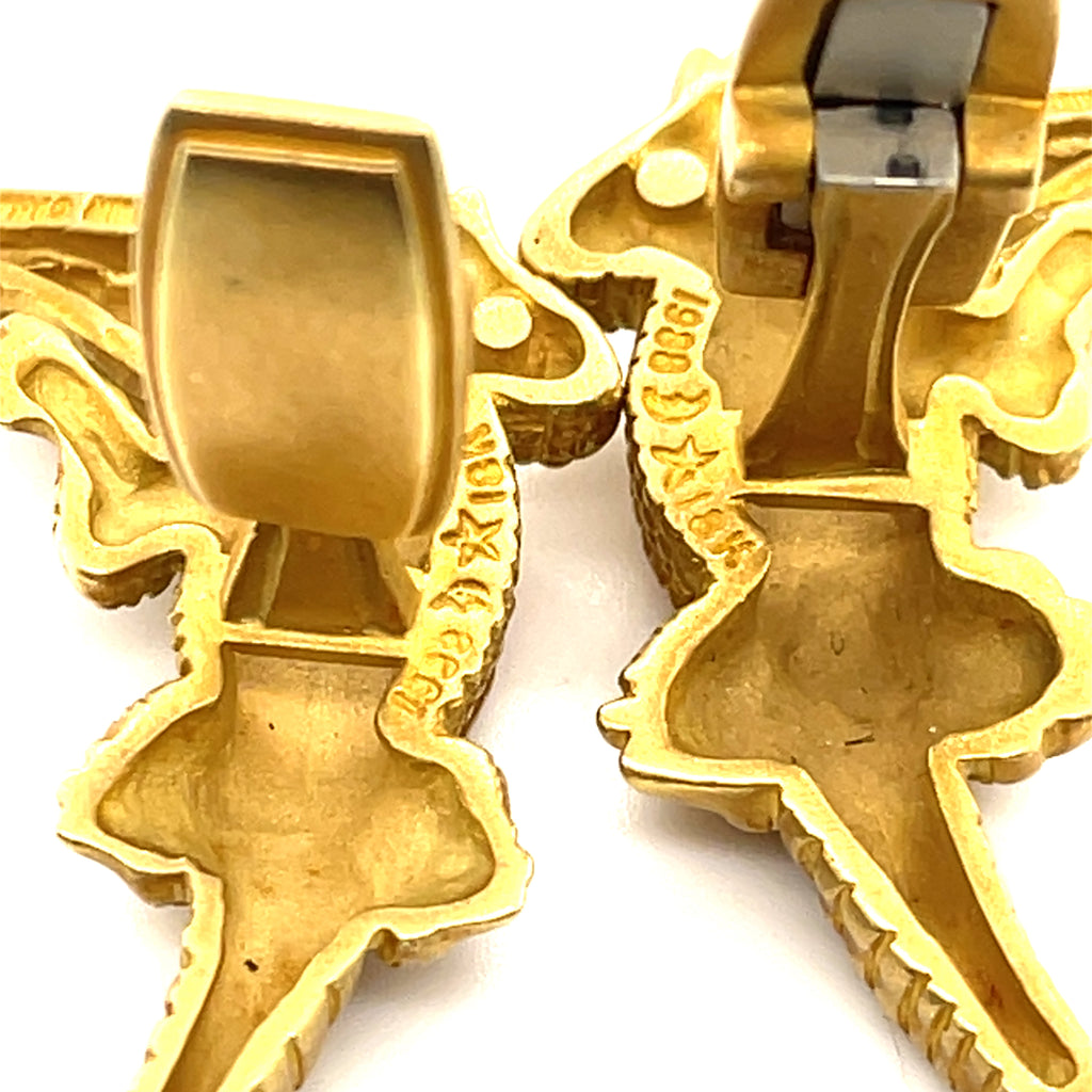 Vintage 1988 Kieselstein-Cord 18k Gold Alligator Cufflinks, 30g, 1.5 inches