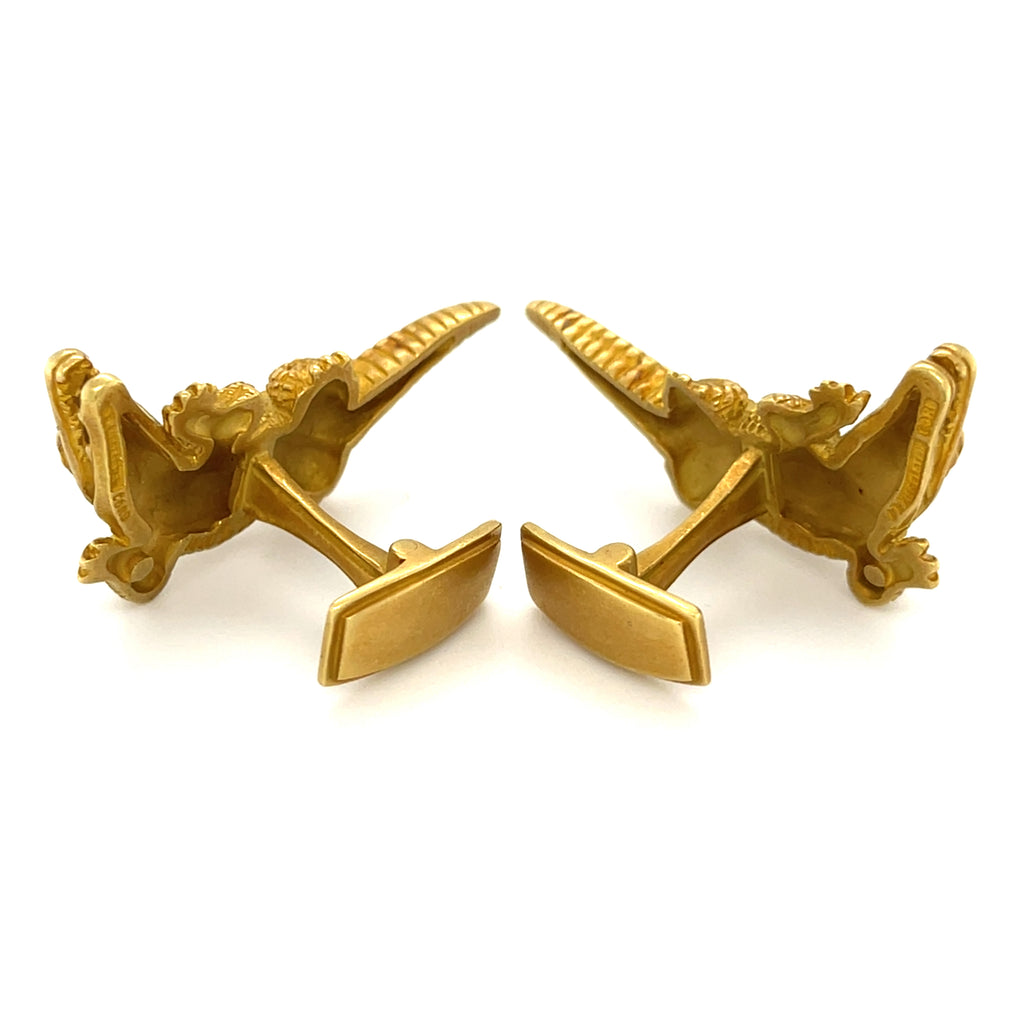 Vintage 1988 Kieselstein-Cord 18k Gold Alligator Cufflinks, 30g, 1.5 inches