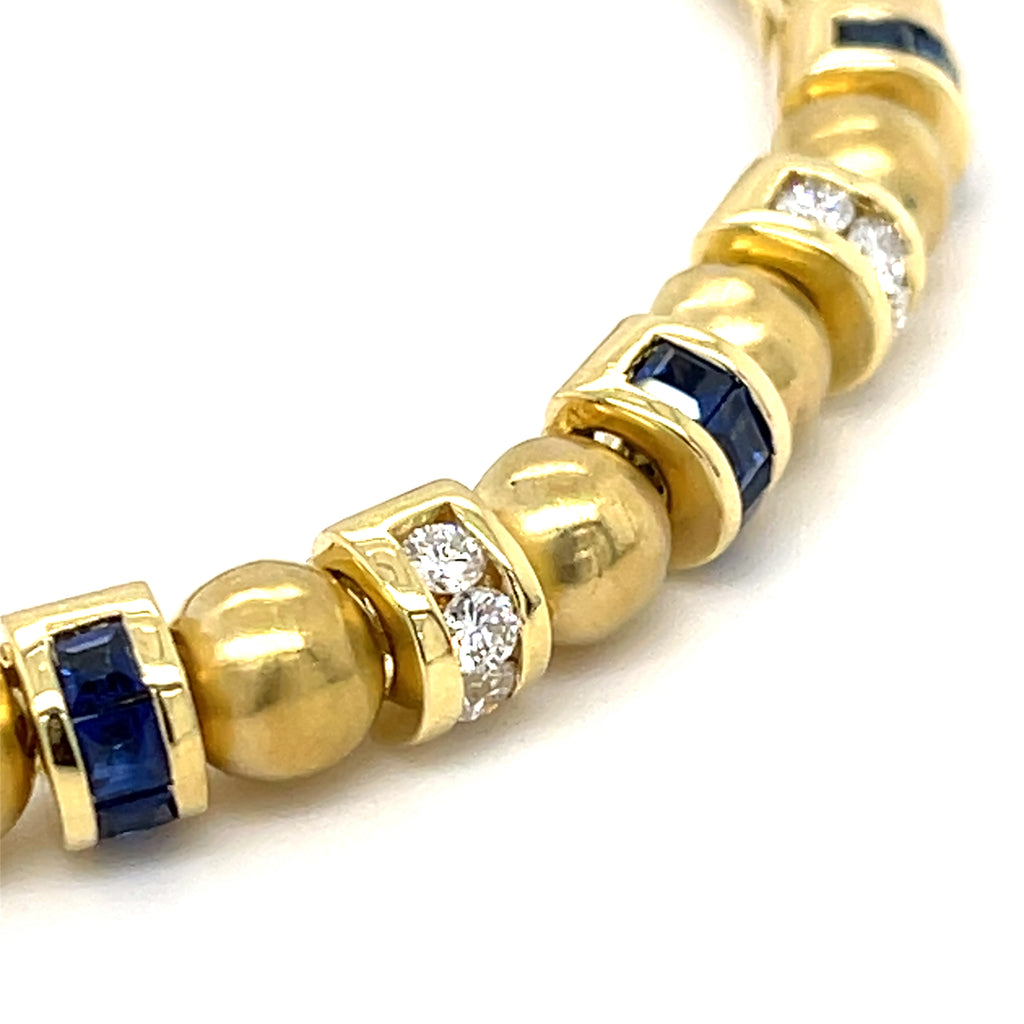 Charles Krypell 18k Gold & Gemstone Station Bracelet, Size 7 (Matching Set Available)