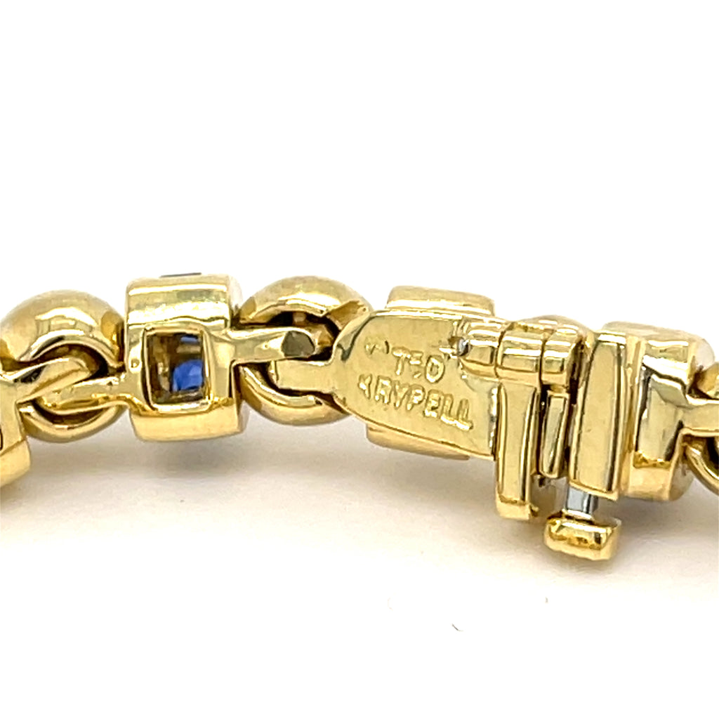 Charles Krypell 18k Gold & Gemstone Station Bracelet, Size 7 (Matching Set Available)