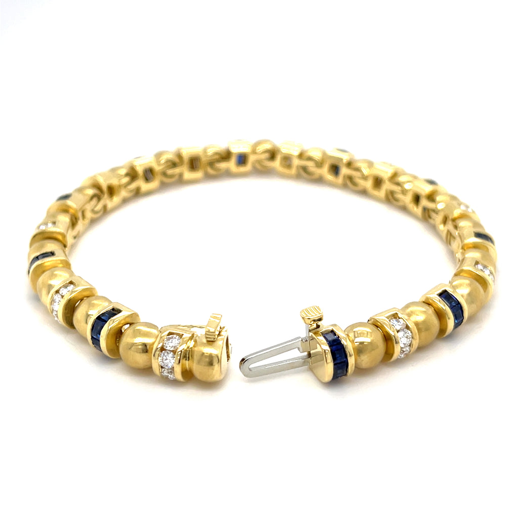 Charles Krypell 18k Gold & Gemstone Station Bracelet, Size 7 (Matching Set Available)