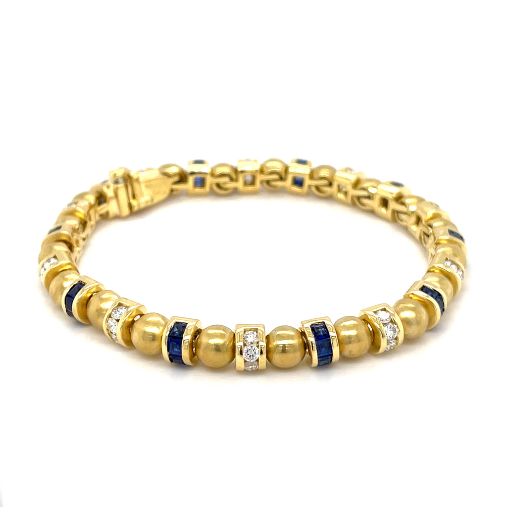 Charles Krypell 18k Gold & Gemstone Station Bracelet, Size 7 (Matching Set Available)