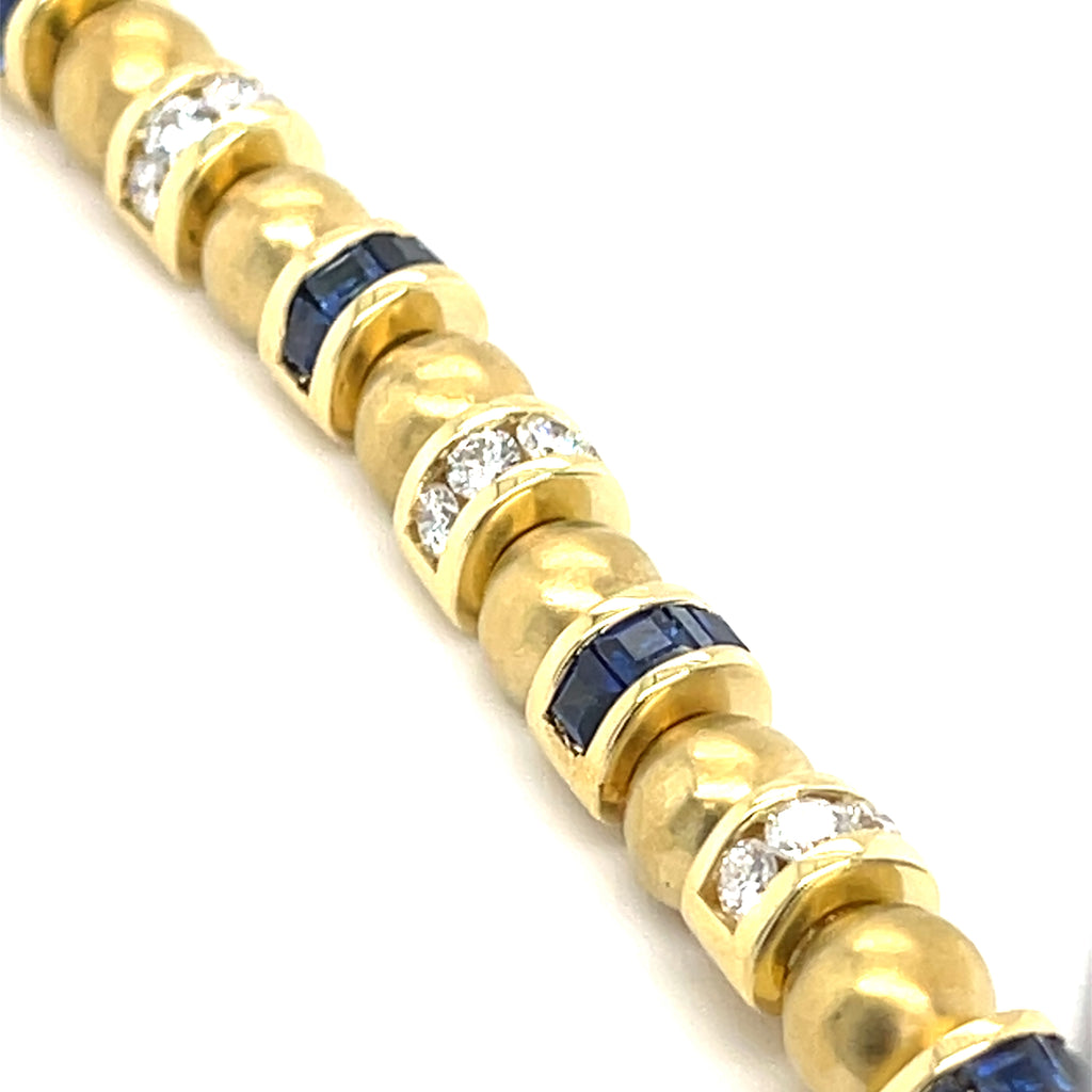 Charles Krypell 18k Gold & Gemstone Station Bracelet, Size 7 (Matching Set Available)