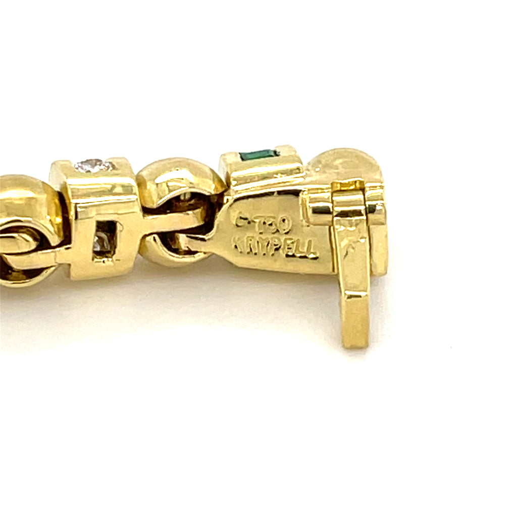 Charles Krypell 18k Gold & Gemstone Station Bracelet, Size 7 (Matching Set Available)