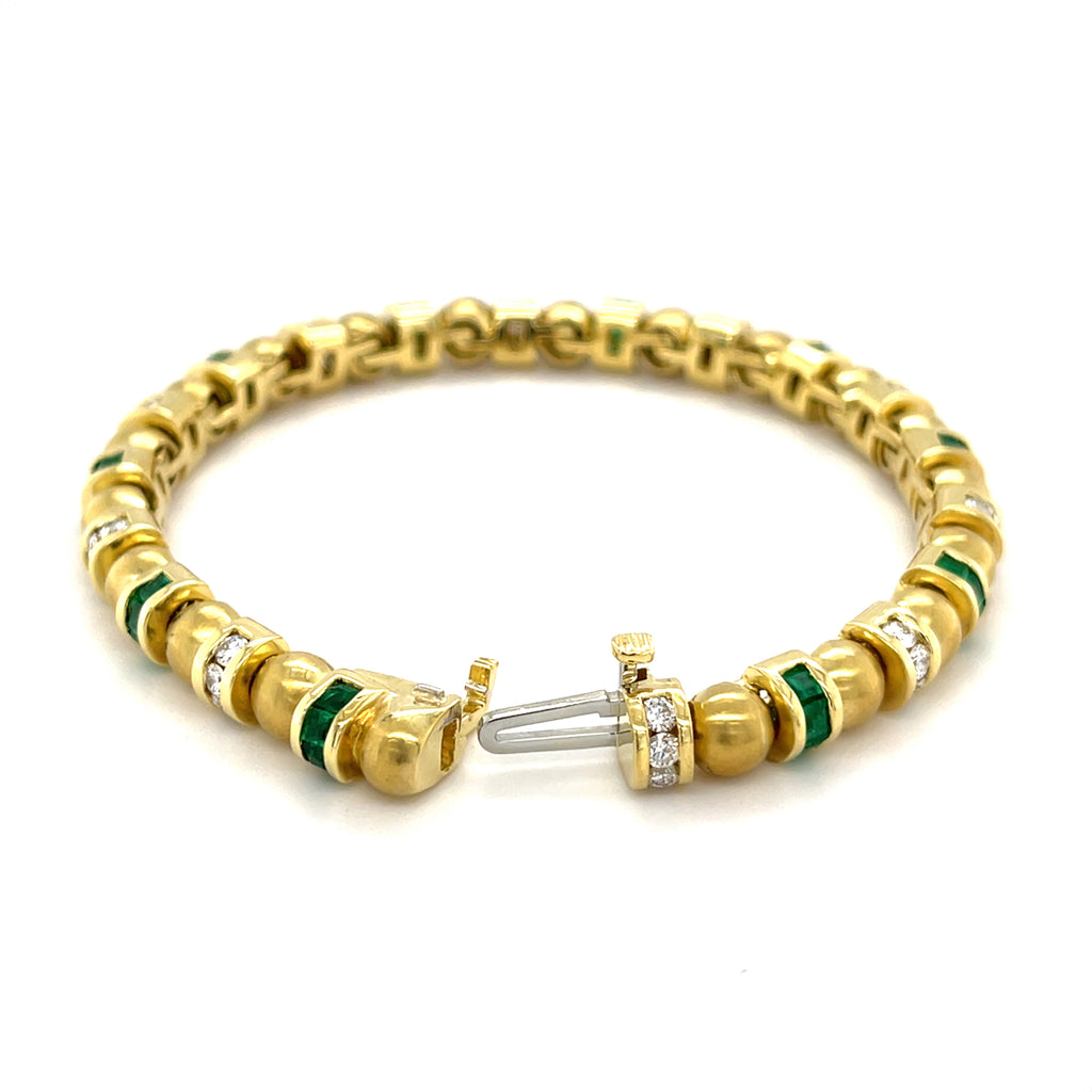 Charles Krypell 18k Gold & Gemstone Station Bracelet, Size 7 (Matching Set Available)