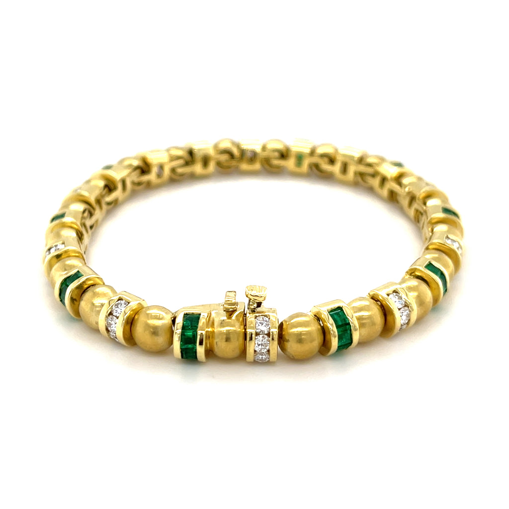 Charles Krypell 18k Gold & Gemstone Station Bracelet, Size 7 (Matching Set Available)