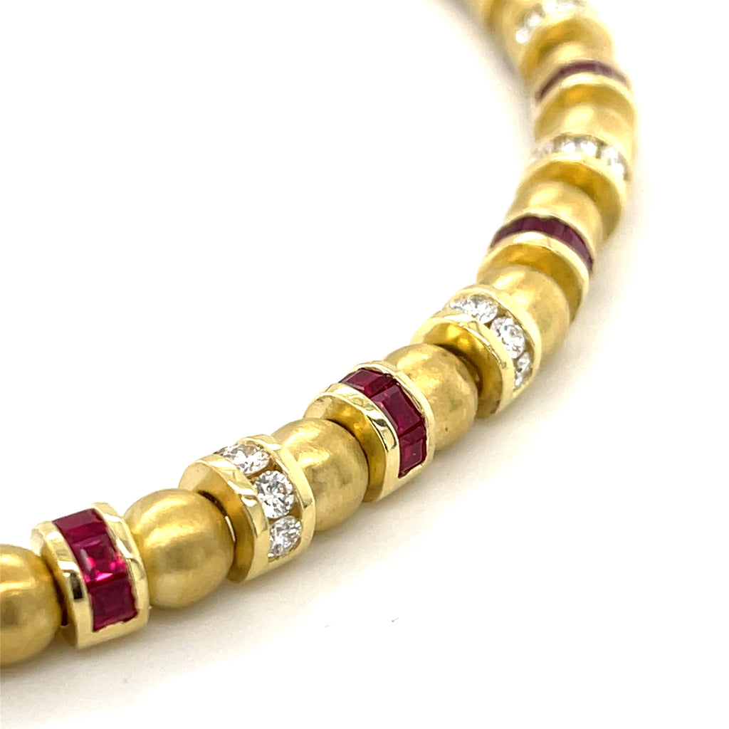 Charles Krypell 18k Gold & Gemstone Station Bracelet, Size 7 (Matching Set Available)