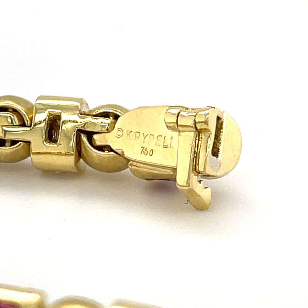 Charles Krypell 18k Gold & Gemstone Station Bracelet, Size 7 (Matching Set Available)