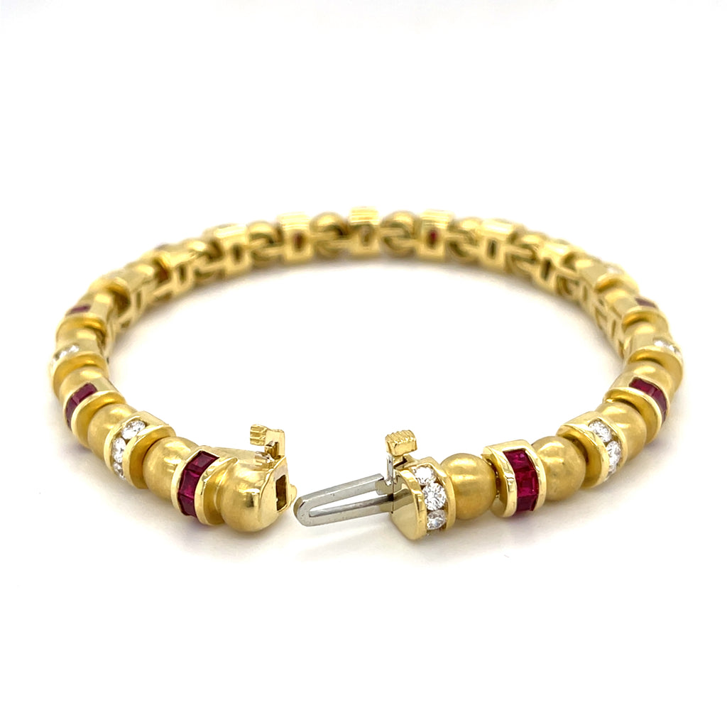 Charles Krypell 18k Gold & Gemstone Station Bracelet, Size 7 (Matching Set Available)