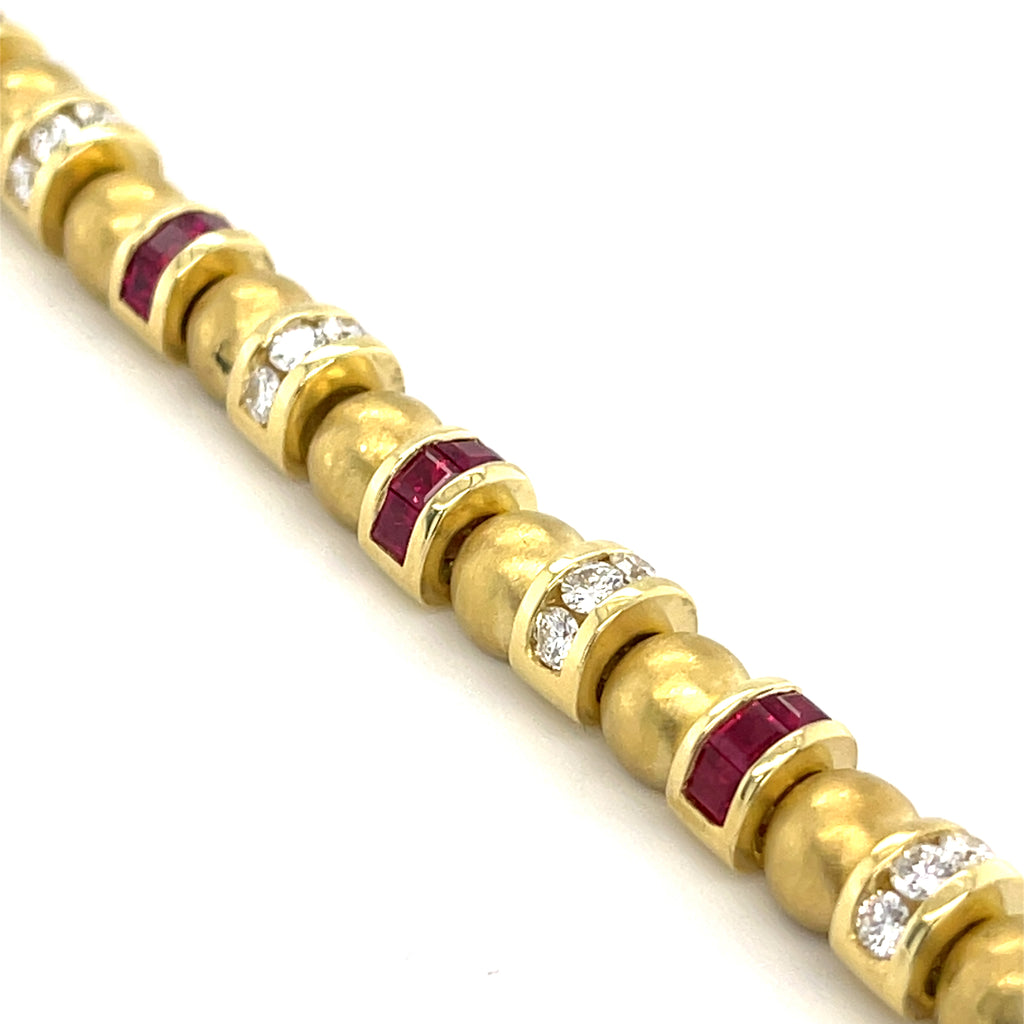 Charles Krypell 18k Gold & Gemstone Station Bracelet, Size 7 (Matching Set Available)