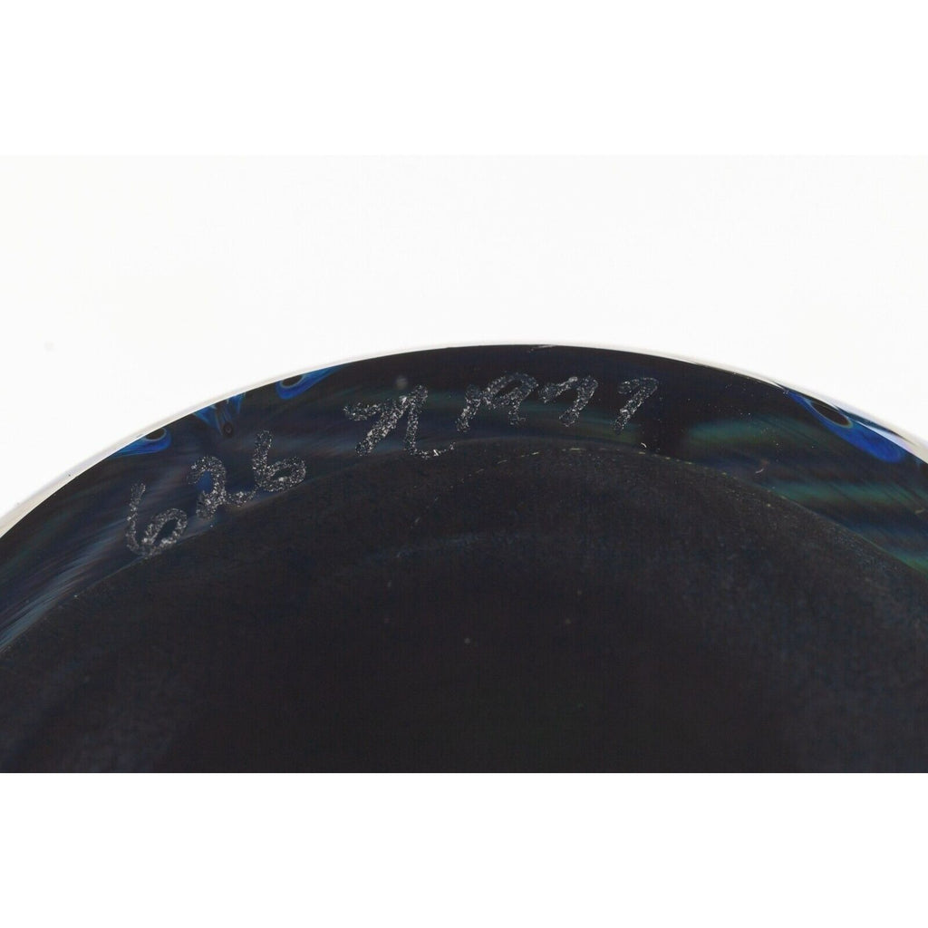 Orient & Flume Feathered Millefiori Paperweight 3" 1977 w/ Original Box & Pouch