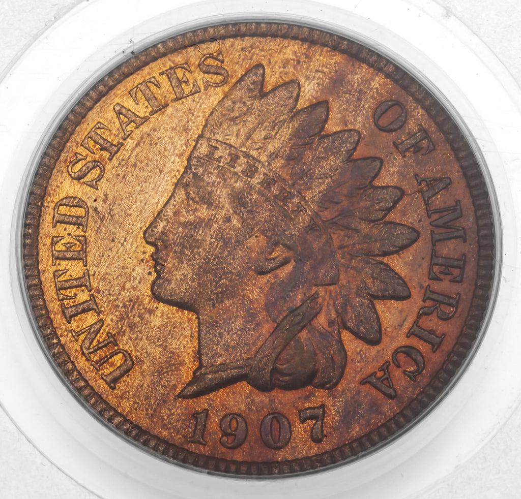 1907 1C Indian Cent Graded by PCGS as MS65RB Gorgeous Early Cent!