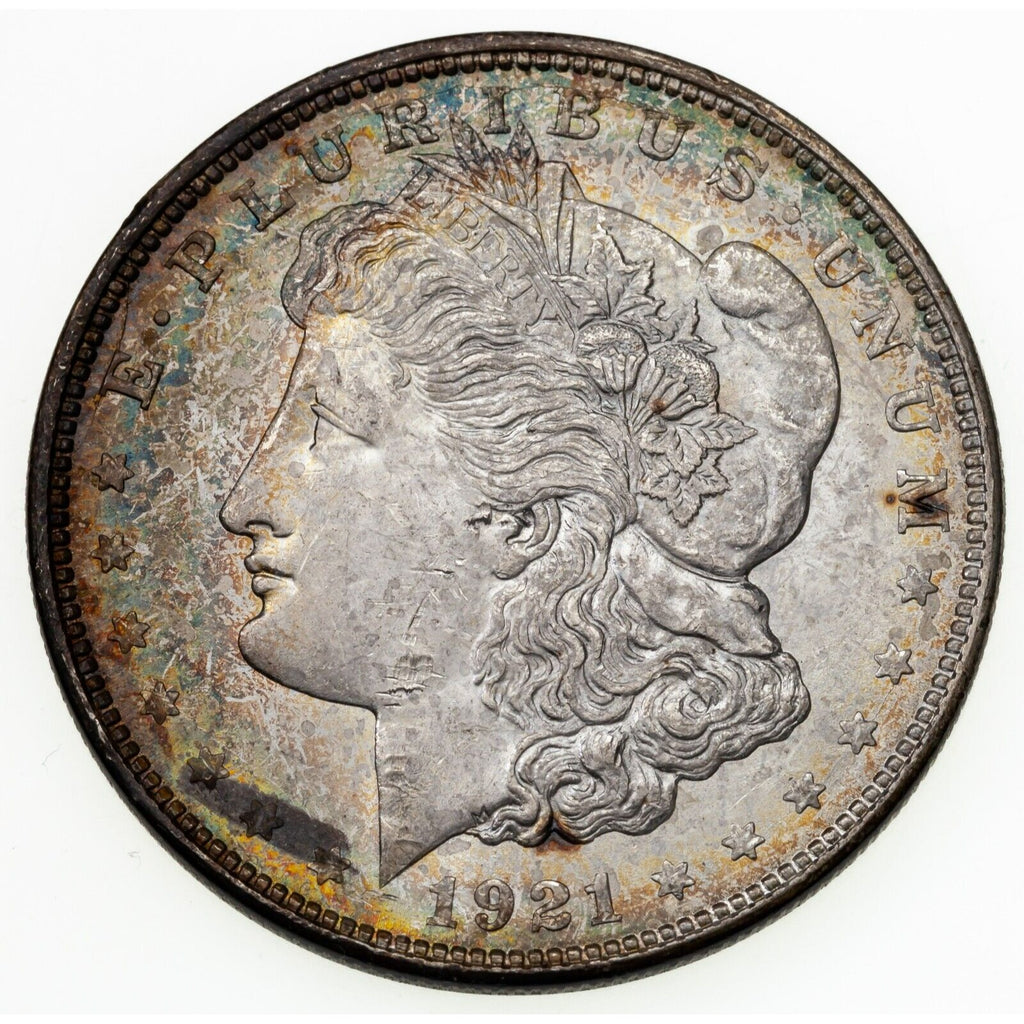 1921-D $1 Silver Morgan Dollar in Choice BU Condition, Original Toning, Luster!