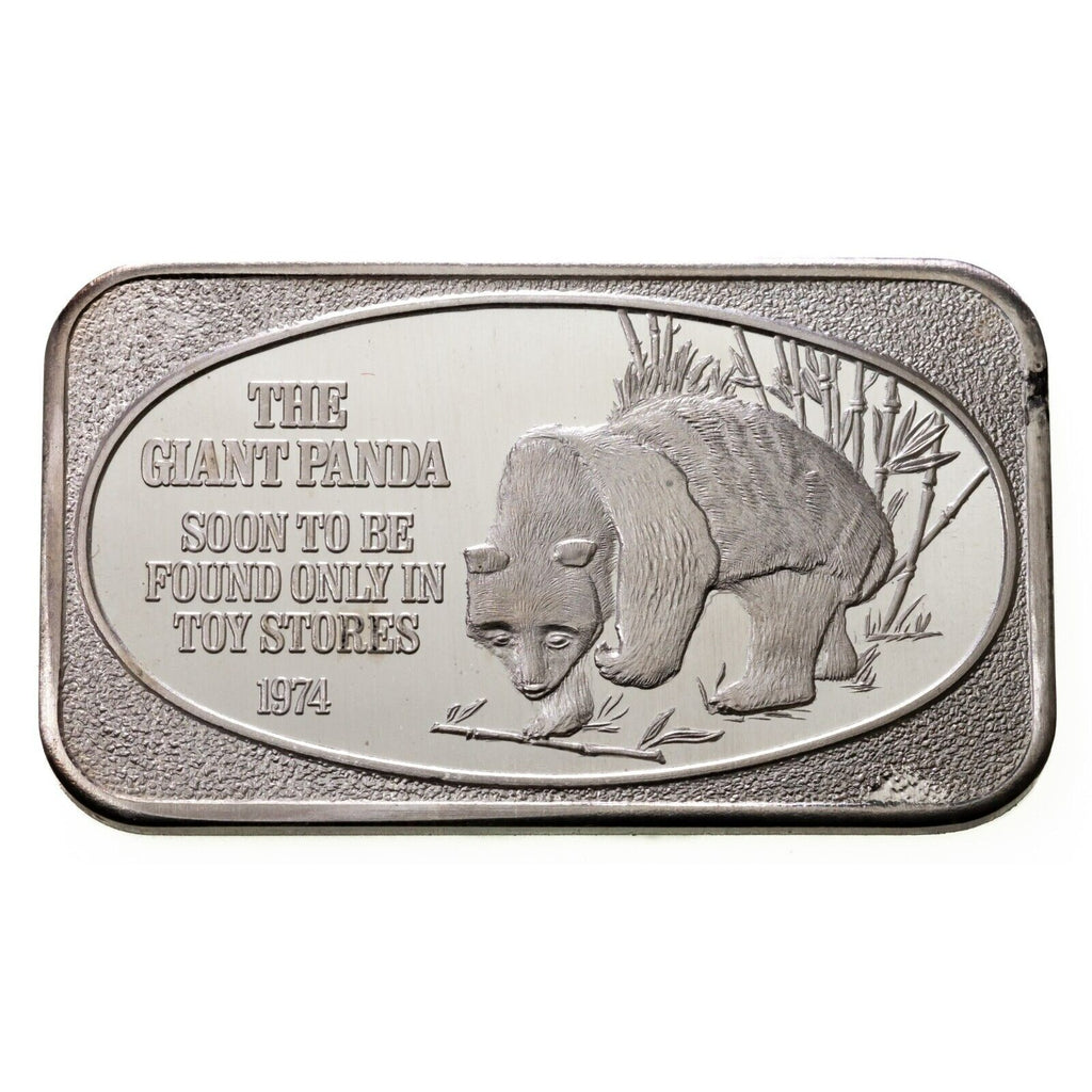 1974 The Giant Panda - USSC Mint 1 oz. Silver Art Bar