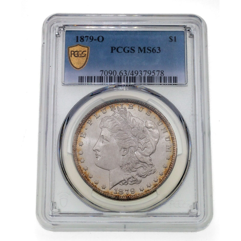 1879-O $1 Silver Morgan Dollar Graded by PCGS as MS-63, Nice Rim Toning!