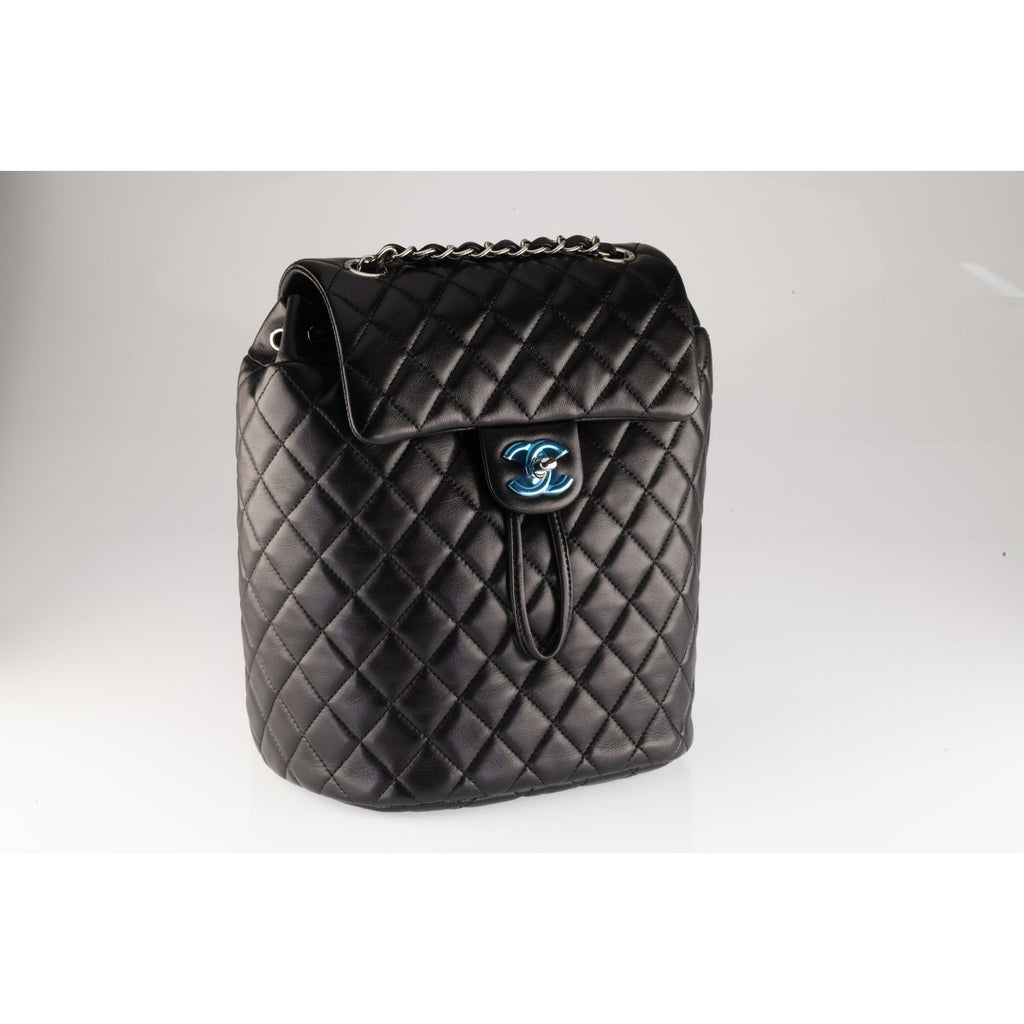 Chanel Black Caviar Leather Matelasse Backpack 16P A91121 Box Card Papers
