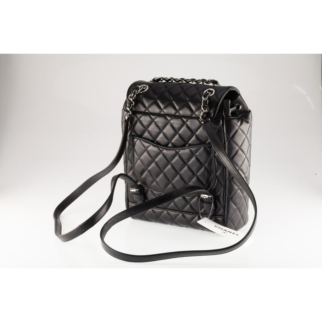 Chanel Black Caviar Leather Matelasse Backpack 16P A91121 Box Card Papers