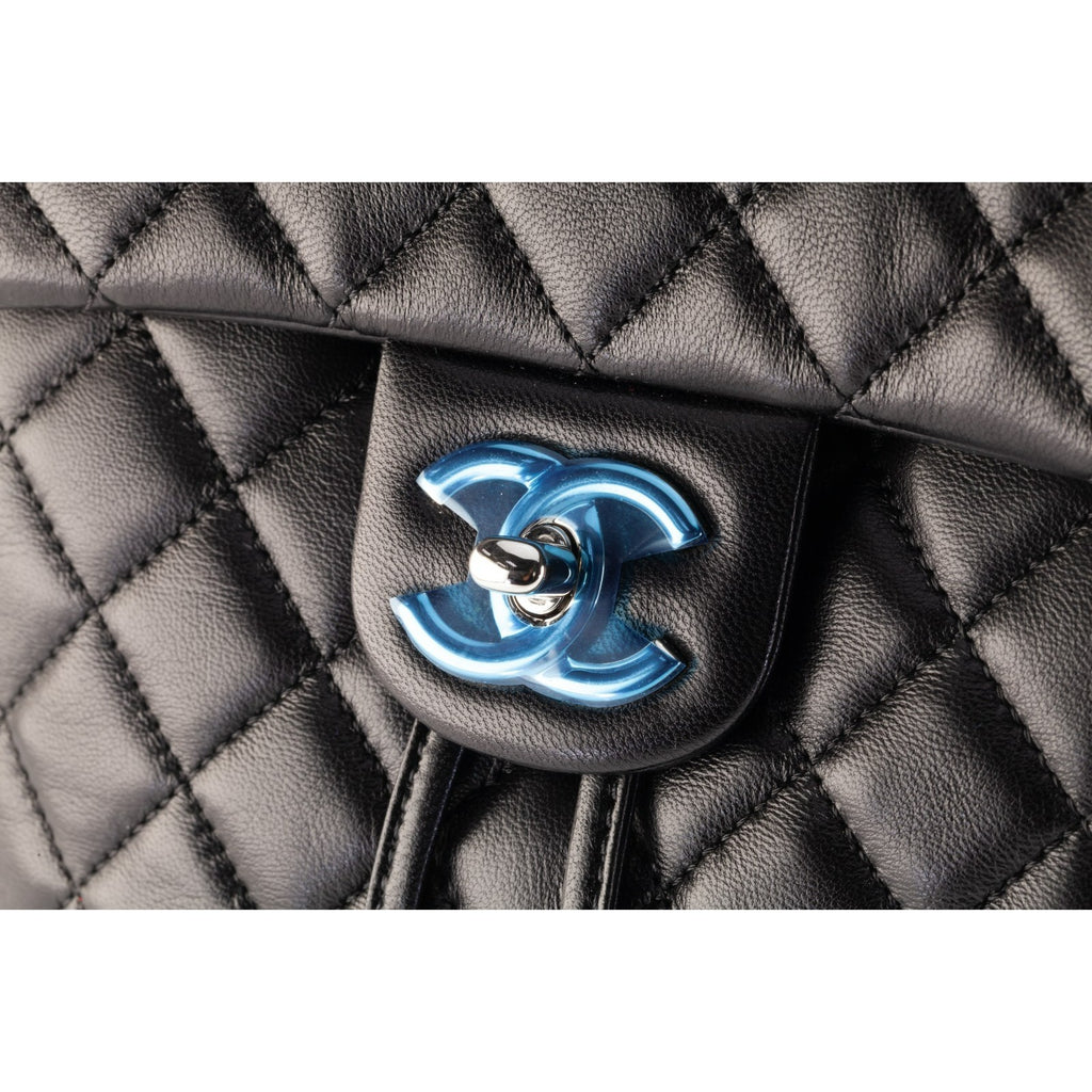Chanel Black Caviar Leather Matelasse Backpack 16P A91121 Box Card Papers