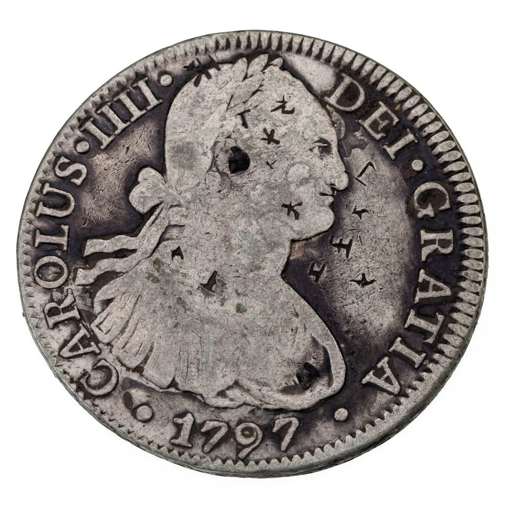 1797 Mexico 8 Reales with Chopmarks VF Net Condition