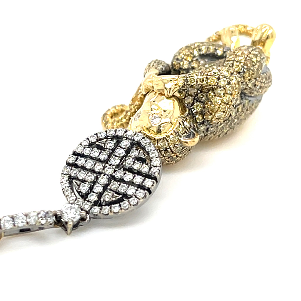 18k Gold "Speak No Evil" Diamond Monkey Pendant W/Necklace by Lorraine Schwartz