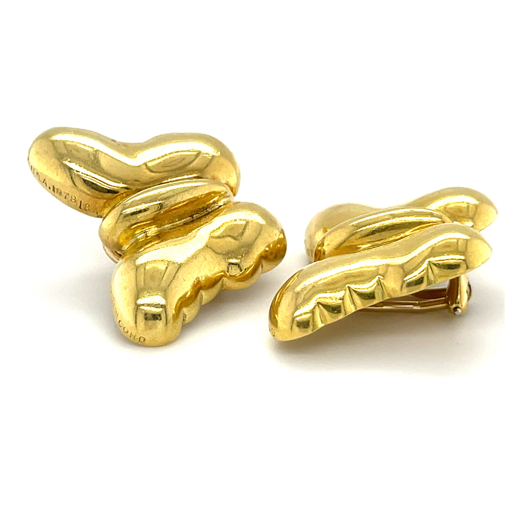 Kieselstein-Cord 18k Yellow Gold Butterfly Ear Clips 1978