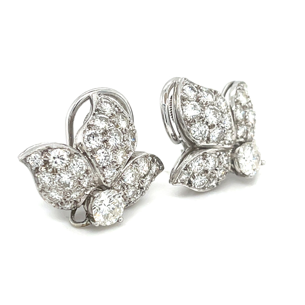 Platinum South Sea Pearl and 5 CTW Diamond Day/Night Clip-On Earrings