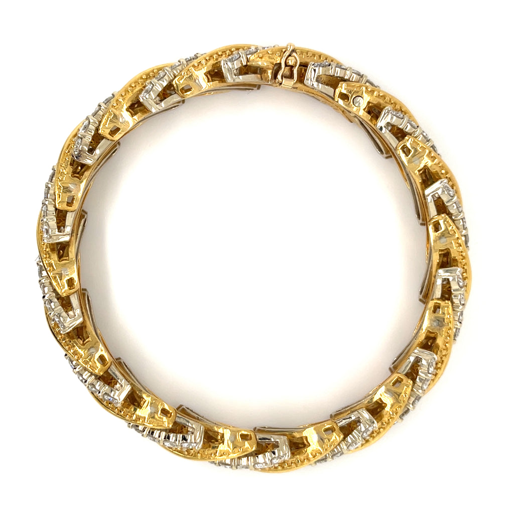 Hammerman Brothers: 18K Bi-Color Gold And Diamond Bracelet Carat Weight: 12.25c