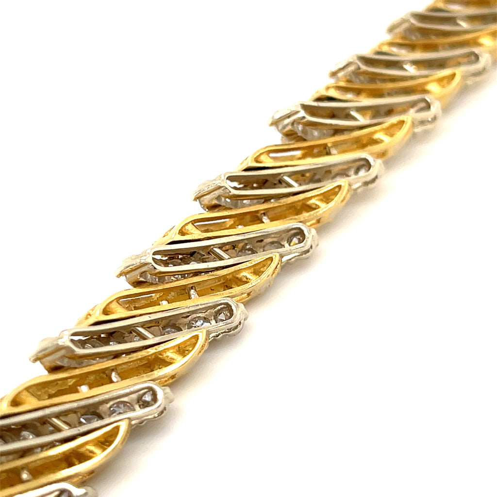 Hammerman Brothers: 18K Bi-Color Gold And Diamond Bracelet Carat Weight: 12.25c